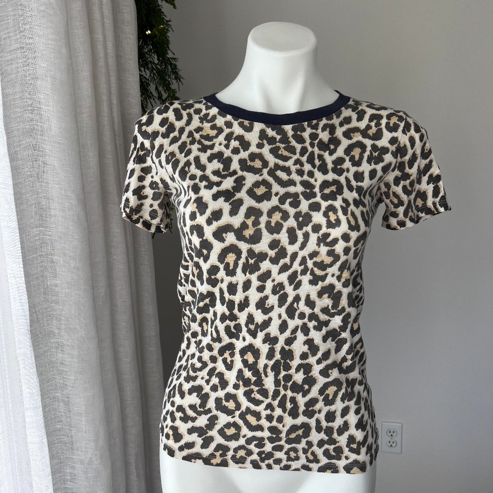 J. Crew Leopard Print Ringer Tee - Picture 4 of 6